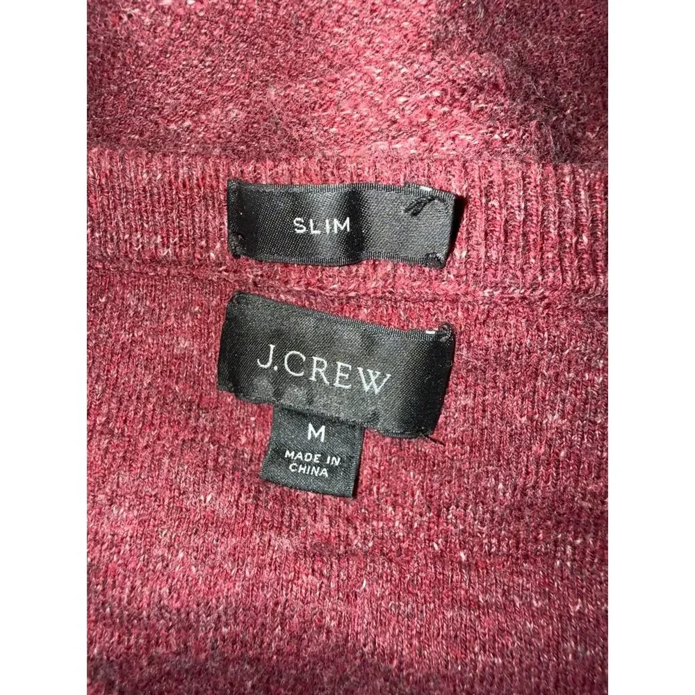 J Crew Cotton Midweight Slim Crewneck Top Burgundy M